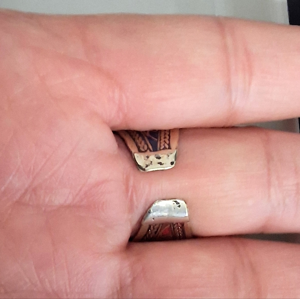 TURQUOISE INLAY RING ADUSTABLE 9-11 - Picture 3 of 7